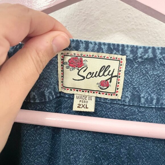 NWT Scully Cantina Collection Contrast Soutache Scoop Neck Dress Blue Size 2XL - Picture 3 of 8